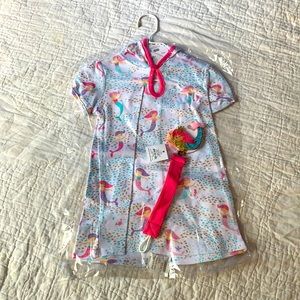 Mud Pie Mermaid swimsuit cover and pack clip baby